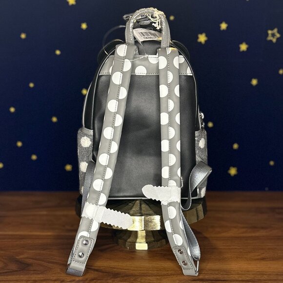 NWT Disney Parks Loungefly Minnie Mouse Black & White Mini Backpack - Picture 3 of 8